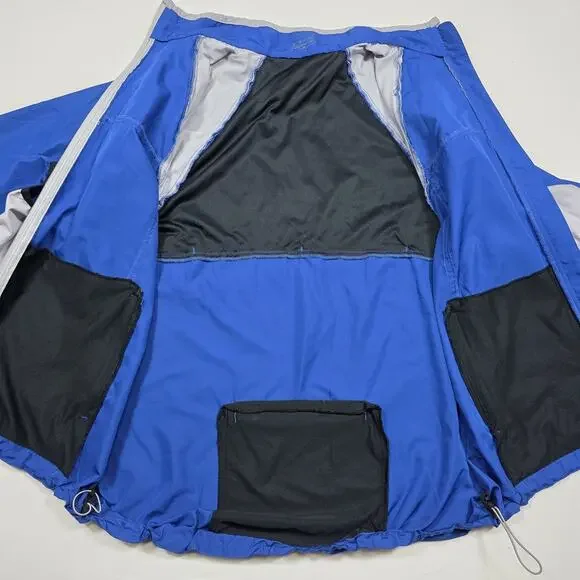 SUGOI Jacket Mens XL Convertible Sleeves Vest Cycling Blue White Reflective 3m - Picture 8 of 16